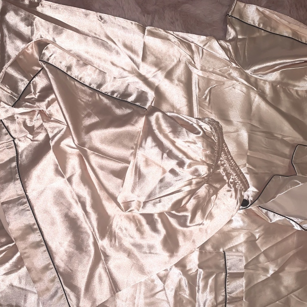 Pink satin sleepwear set